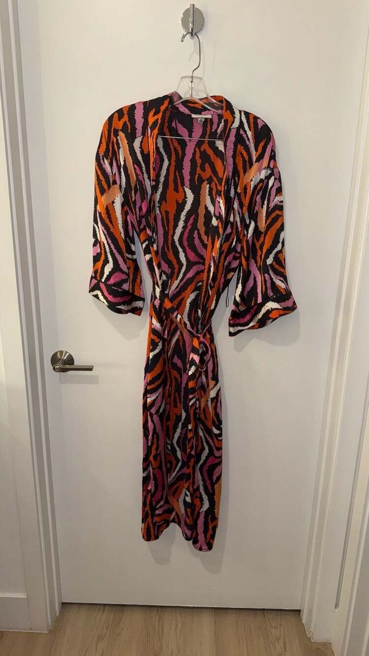 Diane Von Furstenberg x Target Disco Zebra Satin Kimono Robe